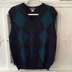 J.McLaughlin Virgin Wool Argyle Vest